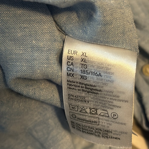 H&M Mens Mix Linen Shirt - XL - Picture 4 of 4